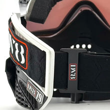 Load image into Gallery viewer, DV8 Custom White and Black Proflex: Numbered Jewel - Color Accents - Full Goggle Build