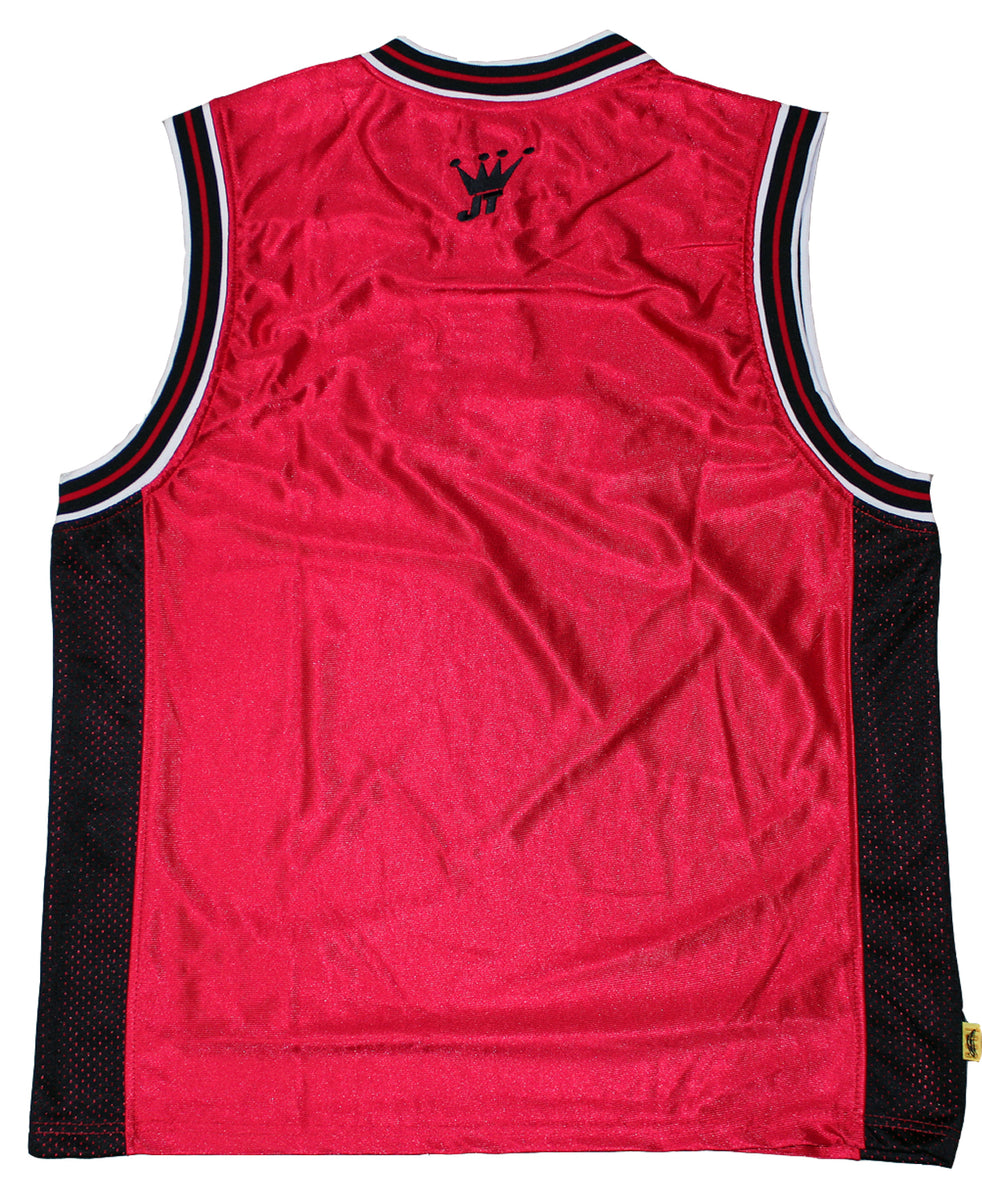 JT Basketball Jersey Red/Black Paintball Retro