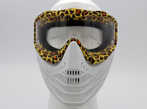 Leopard Print and White JT Flex 8 Paintball Mask