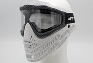 Carbon Fiber and White JT Flex 8 Paintball Mask