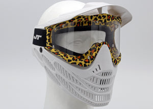 Leopard Print and White JT Flex 8 Paintball Mask