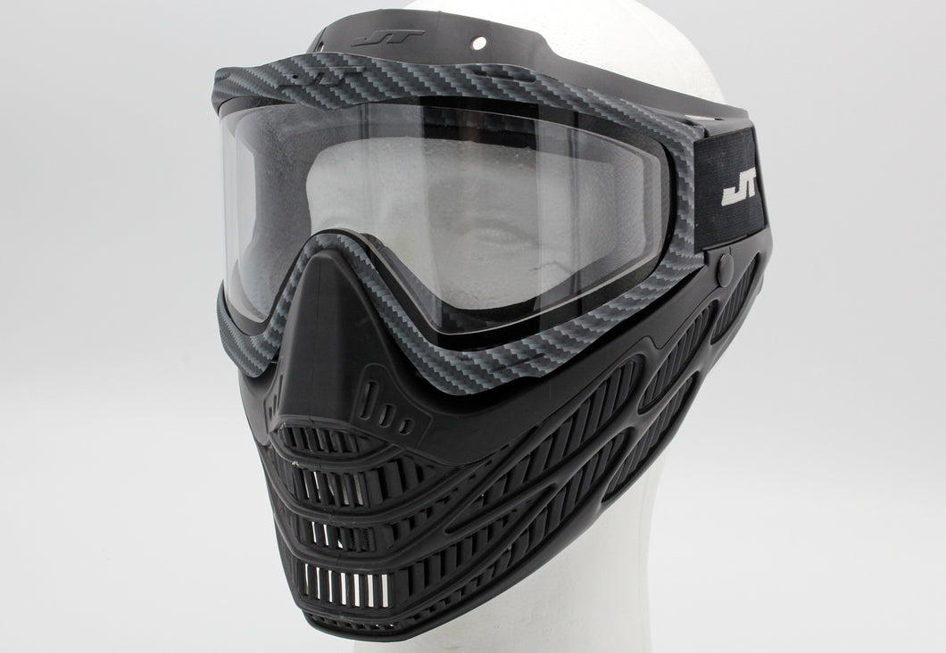 Carbon Fiber and Black JT Flex 8 Paintball Mask