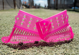 JT Translucent Nuclear Pink Rubber Ears - "Revo 3 Ears" with SS screws