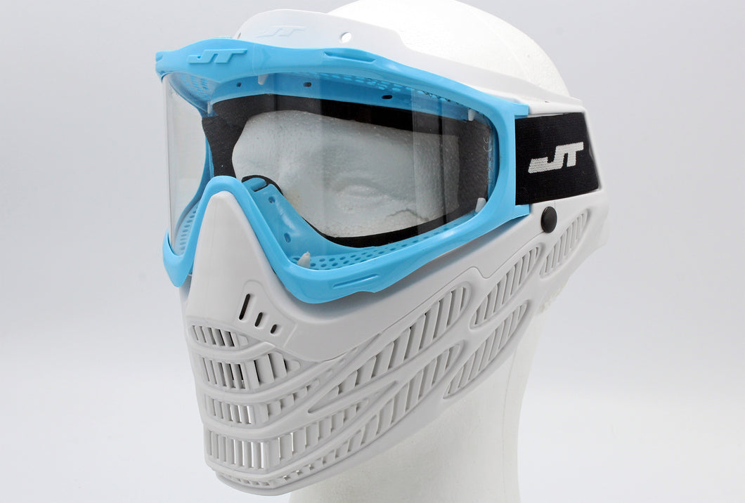 Carolina Blue and White JT Flex 8 Paintball Mask