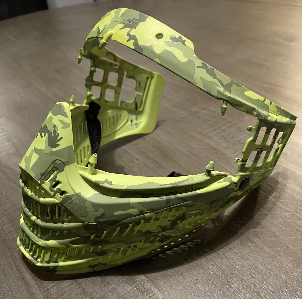 Lemon Lime Camo Dyed JT Flex 8 Facemask – Paintball Retro