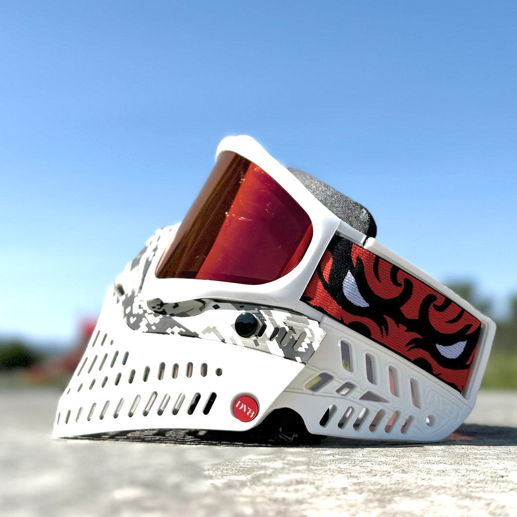 DV8 White / Red Dragon Eyes Custom Proflex - Full Goggle Build on