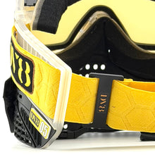 Load image into Gallery viewer, DV8 Custom Clear and Black Proflex: Numbered Jewel - Gold - Full Goggle Build
