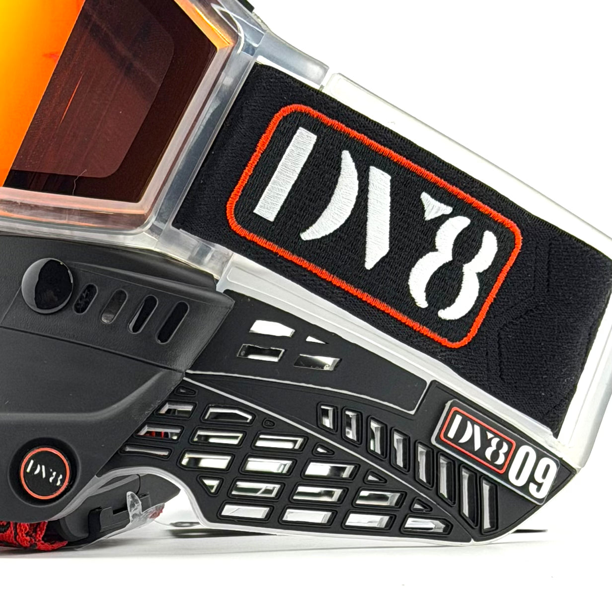 DV8 Custom Clear and Black Proflex: Numbered Jewel - Red