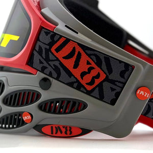 DV8 Custom Battleship Gray Flex 8: Red and Gray - Full Goggle Build
