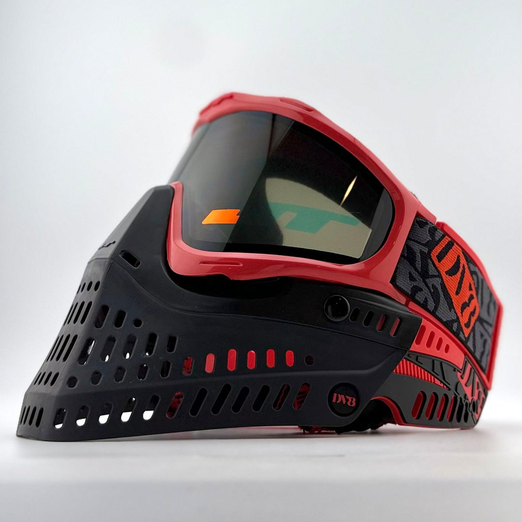 DV8 Red Sticker Bomb Proflex - Full Goggle Build