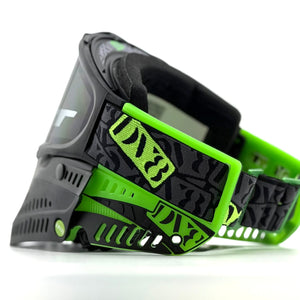 DV8 Lime Green Sticker Bomb Proflex - Full Goggle Build