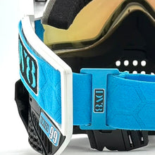 Load image into Gallery viewer, DV8 Custom White and Black Proflex: Numbered Jewel - Color Accents - Full Goggle Build
