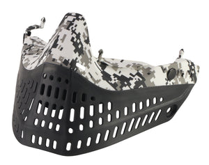 Digital Snow Camo Facemask with magnetic chin strap - Black