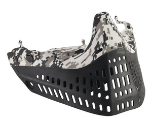 Digital Snow Camo Facemask with magnetic chin strap - Black