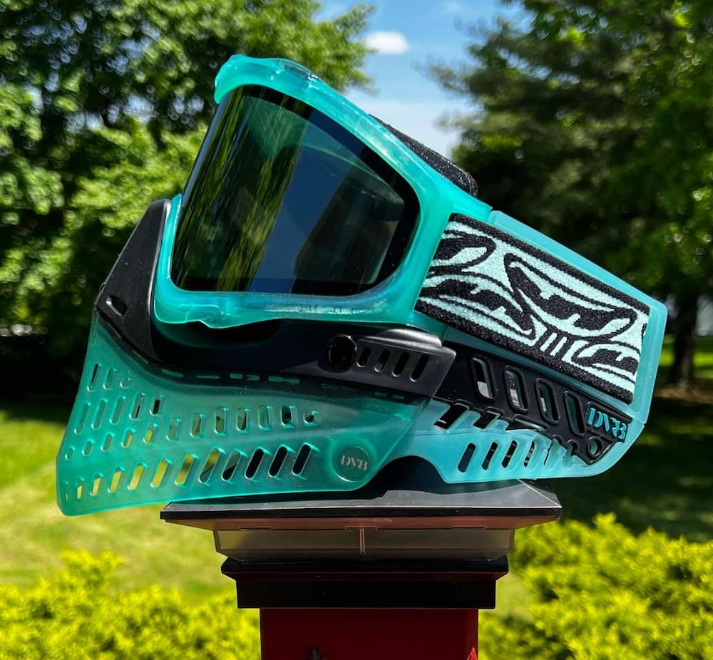 goggles custom Teal ICE JT Proflex Goggles with Chrome Lens – Paintball Retro