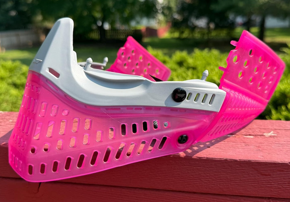 Nuclear Translucent Pink JT Proflex Facemask Bottom and Ears