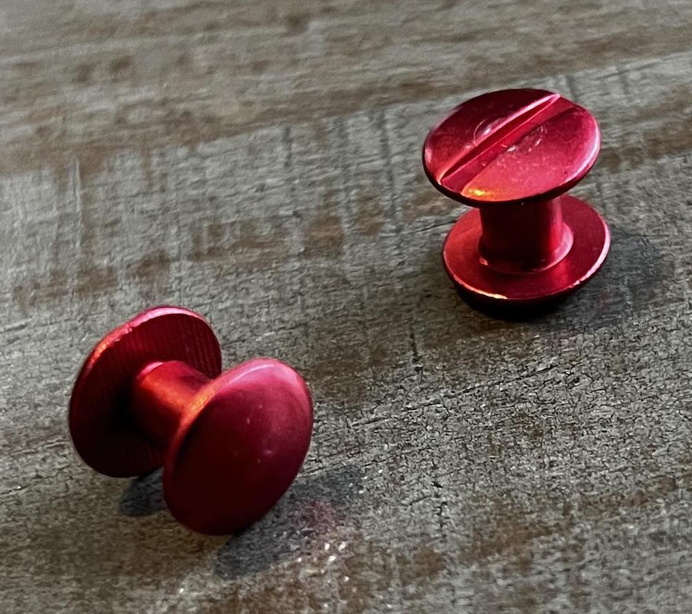 Red Aluminum Anodized screws for JT ears - set of 2