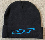 New JT Black Beanie with Embroidered logo - new colors and logos