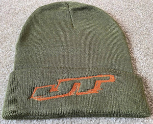 New JT Olive Beanie with Embroidered logo