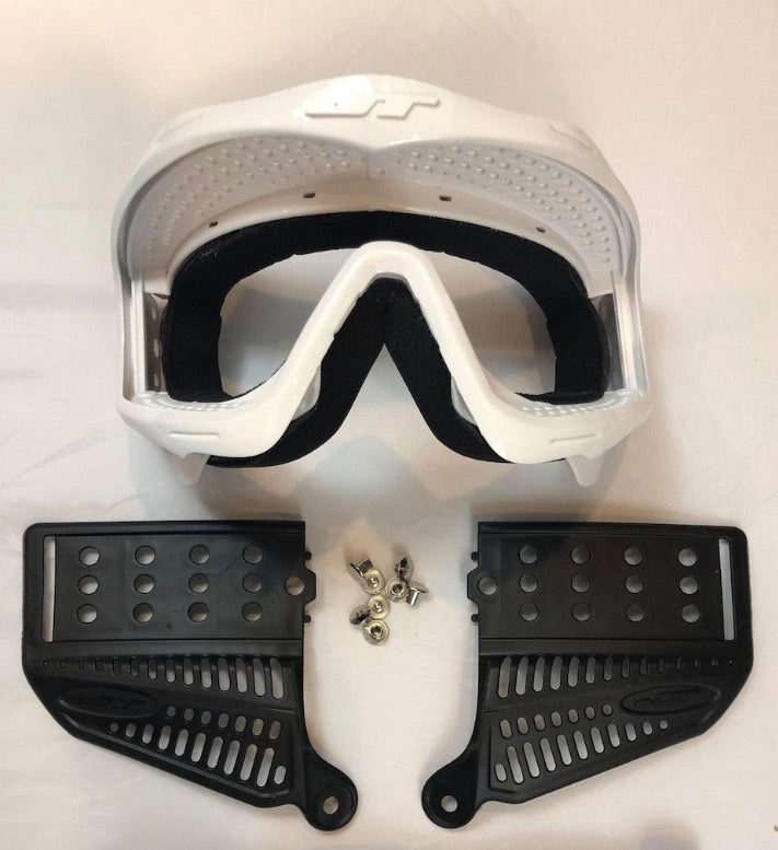 White JT Proflex Goggle Frame with Revo 3 ears and SS screws