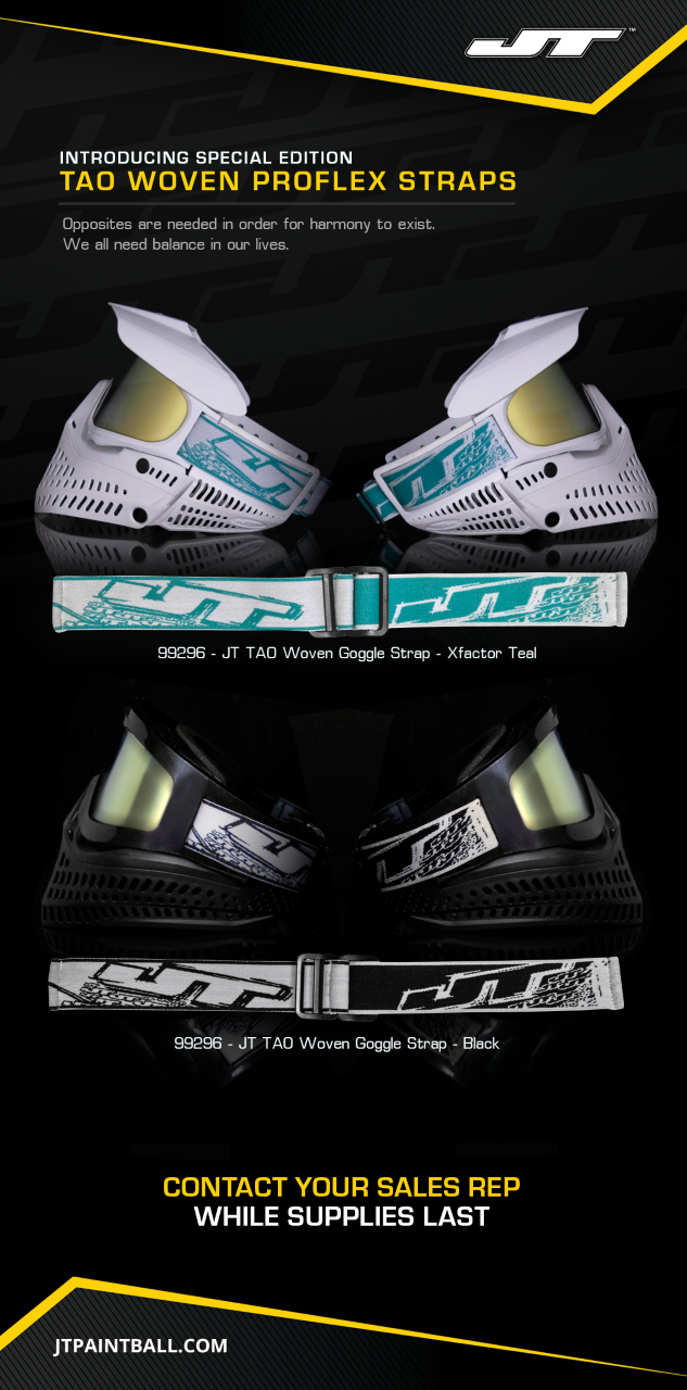 JT Paintball Special Edition TAO Woven Proflex Goggle Strap - XFactor Teal  NEW